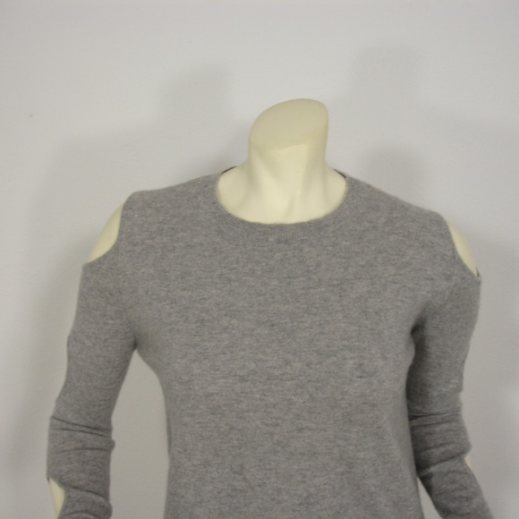 7 SEASONS GRAY CASHMERE CUTOUT SLEEVES SWEATER S - Picture 4 of 8